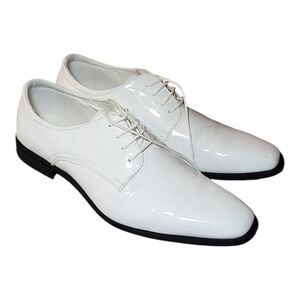 Viotti Men’s White Patent Oxford Tuxedo Dress Shoes – 14 Formal Wedding Prom